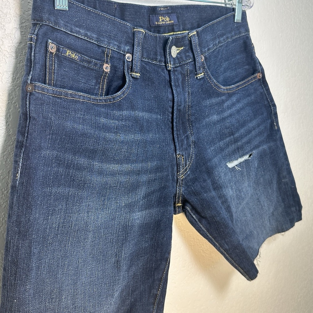 Polo Ralph‎ Lauren Hampton Relaxed Cut-Offs Denim 8" Inseam Men's 30 Distressed